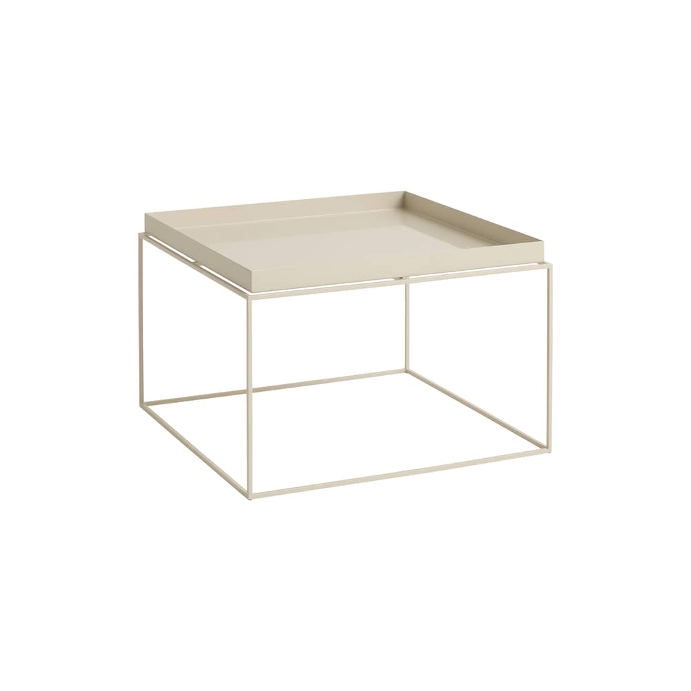 Table basse Tray métal beige / 60 x 60 x H 39 cm - Hay - Beige - Acier thermolaqué