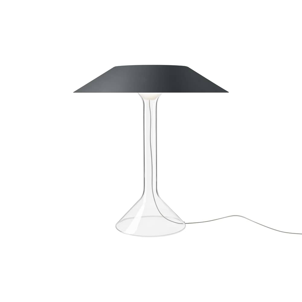 Chapeaux LED Table lamp metal grey / Ø 44 x H 47 cm - Foscarini - Grey - Borosilicated glass, Painted steel