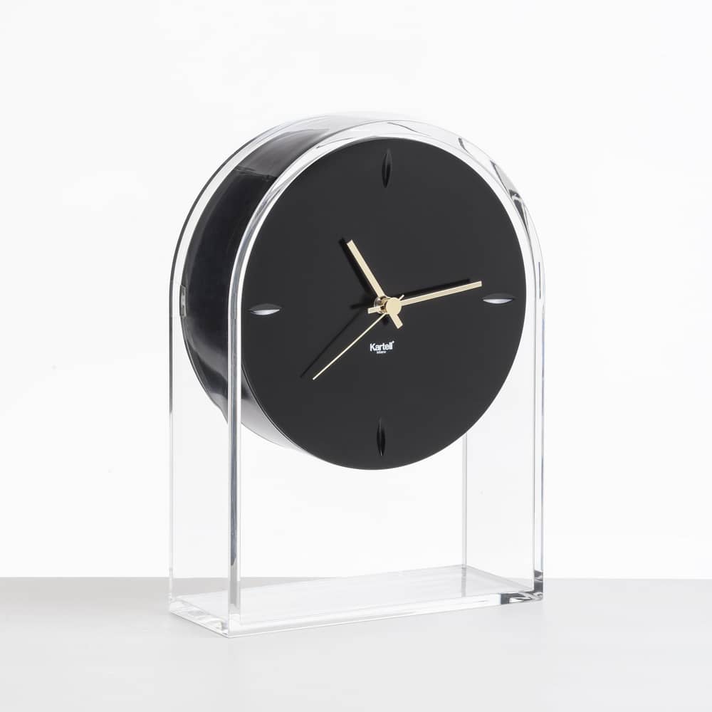【感謝♡さん専用】Kartell エールデュタン　置き時計　クリア×ブラック Desk clock L'Air du temps Kartell / H 30 cm - Black transparent