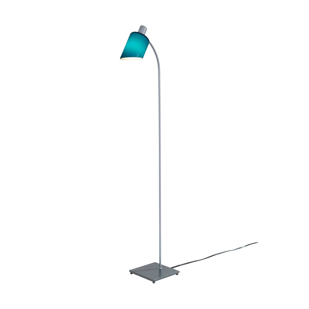 Lampadaire La Lampe de Bureau Reading verre bleu / Liseuse - Charlotte Perriand, 1965 - Nemo - Bleu océan - Acier, Verre