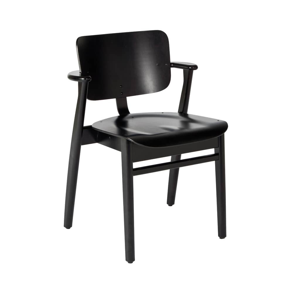 Poltrona impilabile Domus legno nero / Ilmari Tapiovaara, 1946 - ARTEK - Nero - Betulla massiccia, Compensato di betulla