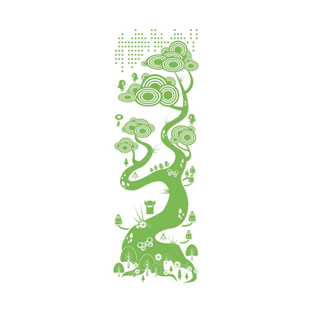 Sticker Flora and Fauna 1 Green plastique papier vert - Domestic - Vert - Vinyle