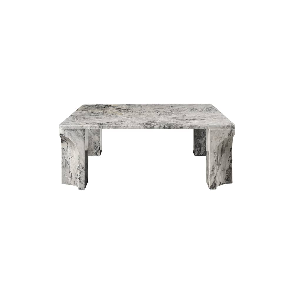 Table basse Doric marbre gris / 80 x 80 cm - Gubi - Marbre gris orage - Marbre