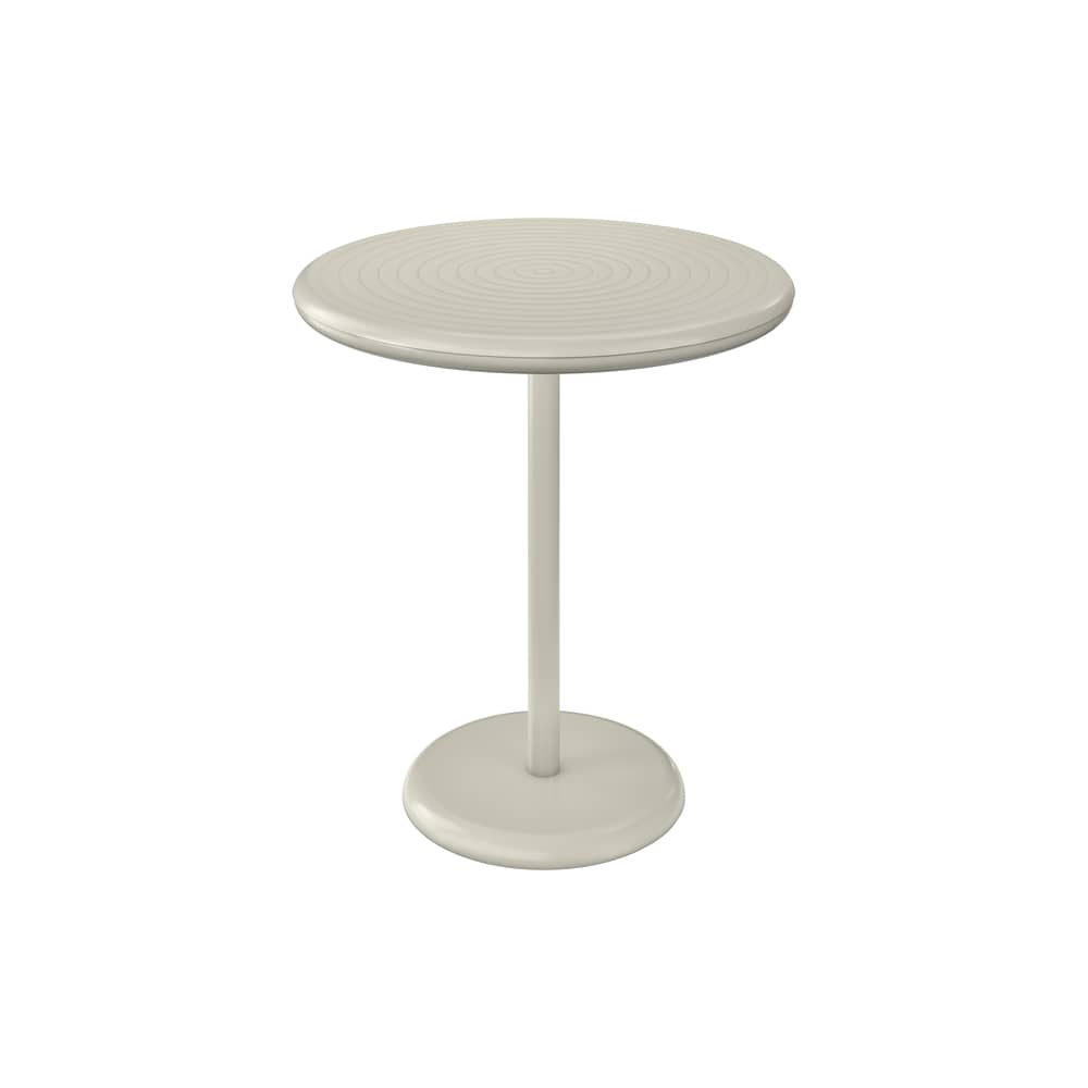 Table ronde Groove métal beige / Ø 70 cm - Tom Dixon - Beige Mastic - Aluminium