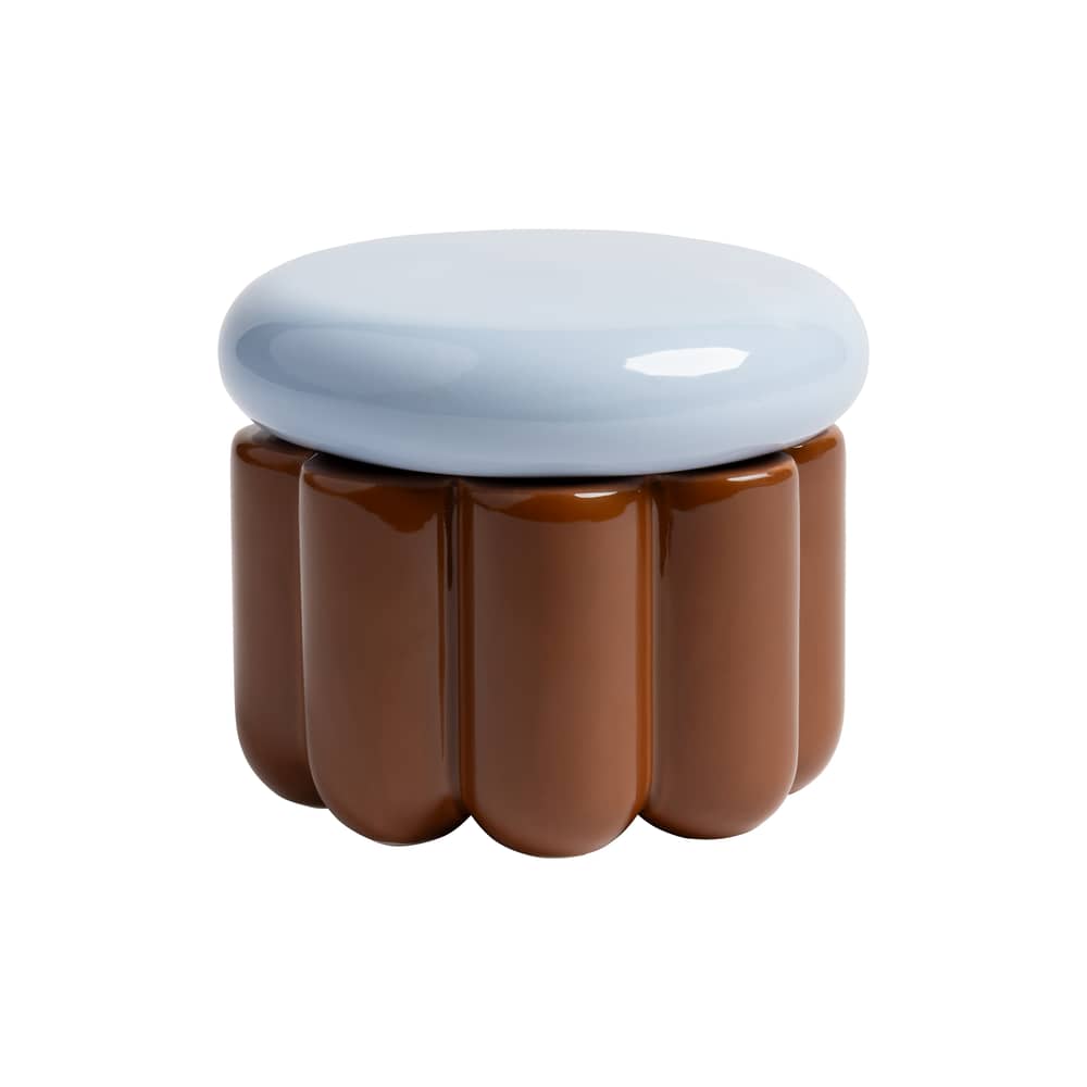 Boîte hermétique Charlo céramique / Ø 13 x H 10.5 cm - & klevering - Marron - Dolomite