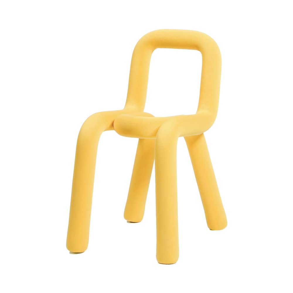 Chaise rembourrée Bold tissu jaune - Moustache - Jaune - Acier, Mousse, Tissu