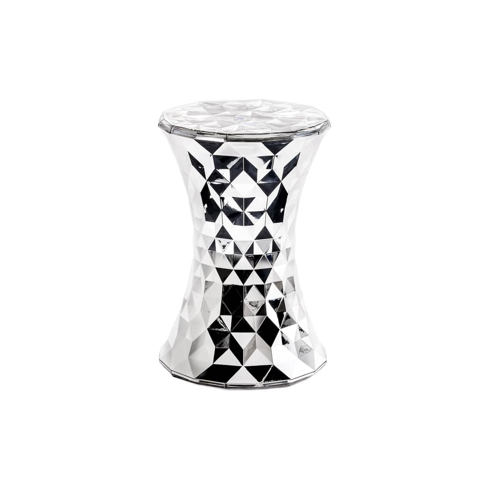 Hocker Stone plastikmaterial grau silber metall / metallic - Kartell - Chrom-glänzend - PMMA