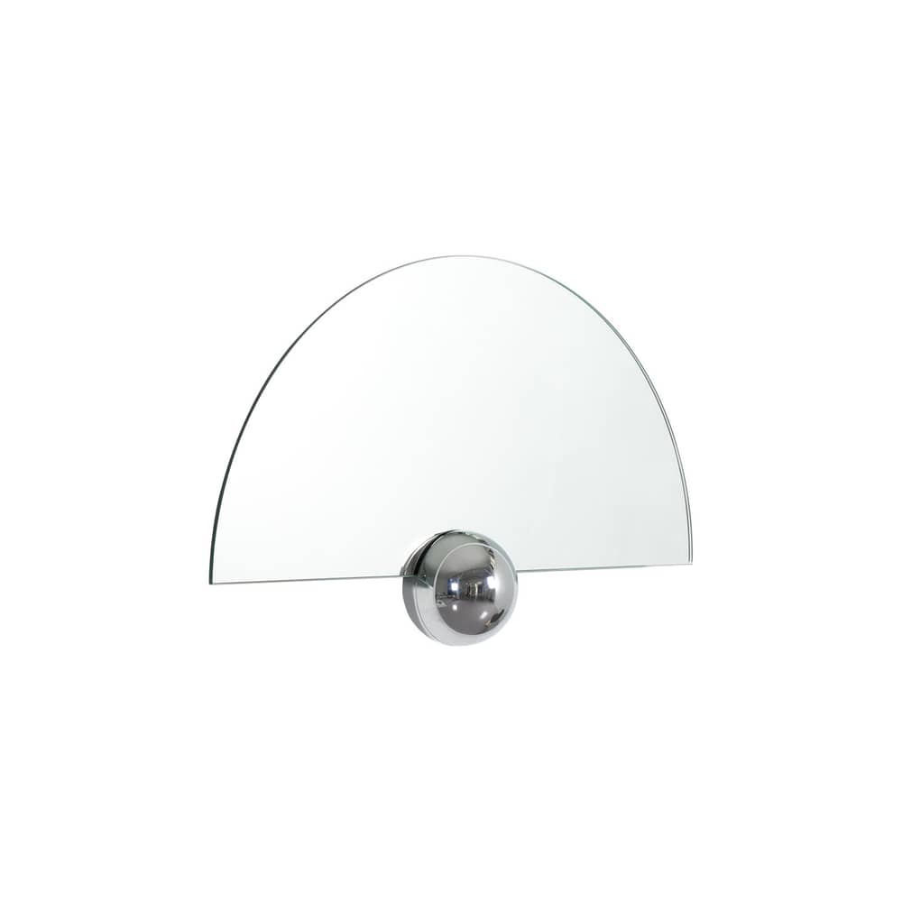 Miroir mural Sphera Half Moon métal argent / L 60 x H 37 cm - Moustache - Chromé - Verre, Zamac chromé