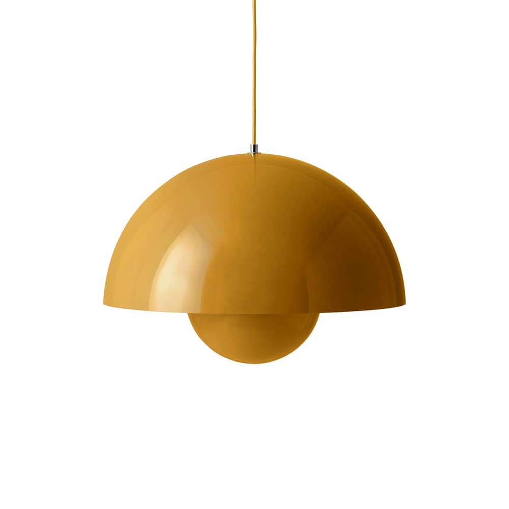 Pendelleuchte Flowerpot Big VP2 metall gelb / Ø 50 cm – Verner Panton, 1968 - &tradition - Senf - lackiertes Aluminium