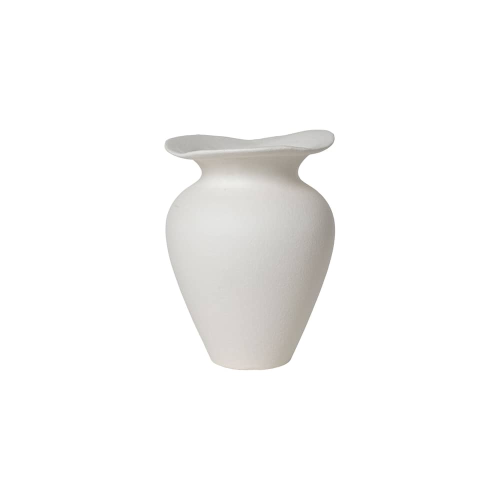 Florentina Small Vase ceramic white / Ø 16 x H 22.5 cm - BROSTE COPENHAGEN - Mat white - Sandstone