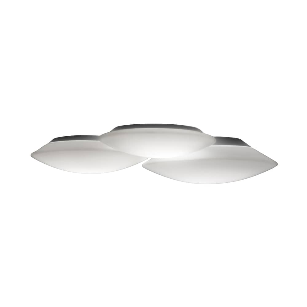 Deckenleuchte Puck glas weiß Dreifach / 56 x 49 cm - Vibia - Weiß - geblasenes Glas