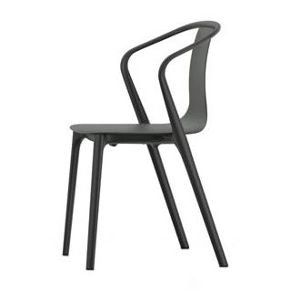 Fauteuil Belleville plastique gris - Vitra - Gris basalte - Polyamide