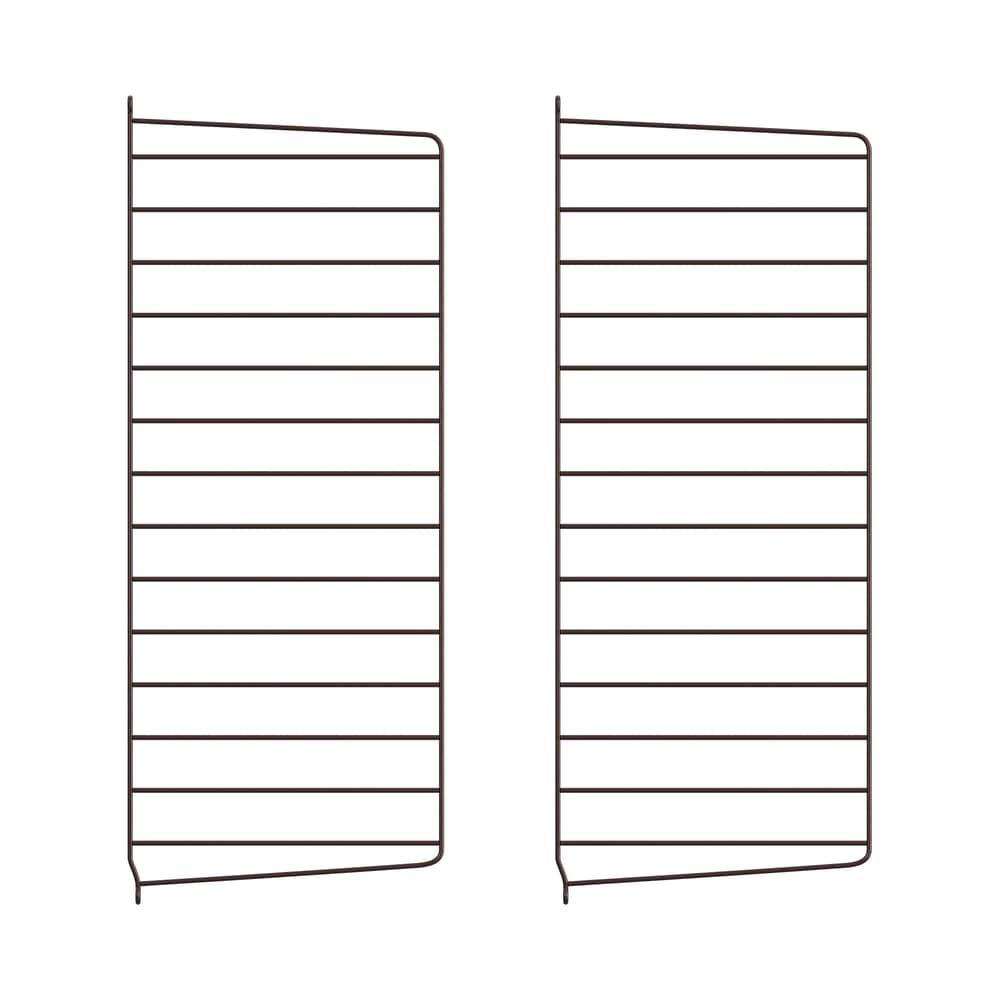 Lot de 2 montants muraux / H 75 x P 30 cm - String Furniture - Marron foncé - Acier laqué