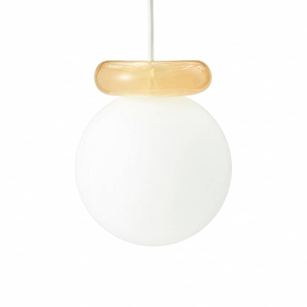 Pendelleuchte Hinx glas beige / Ø 15 cm - Normann Copenhagen - Beige - Harz, Opalglas