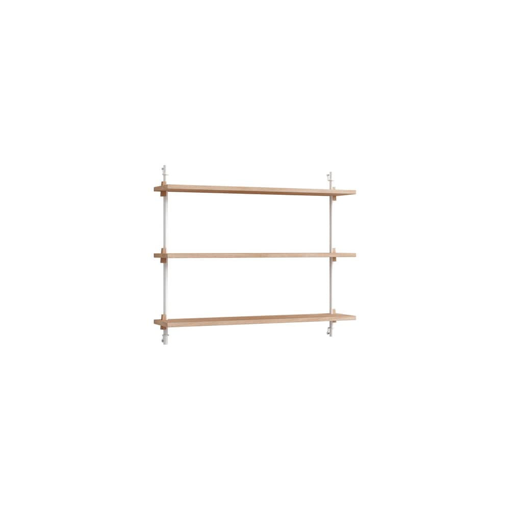 Regal Wall Shelving – ws.65.1 holz natur / B 85 x H 65 cm x Prof. 17,5 cm - MOEBE - Eiche natur / Weiß - MDF Eichenfurnier, Stahl