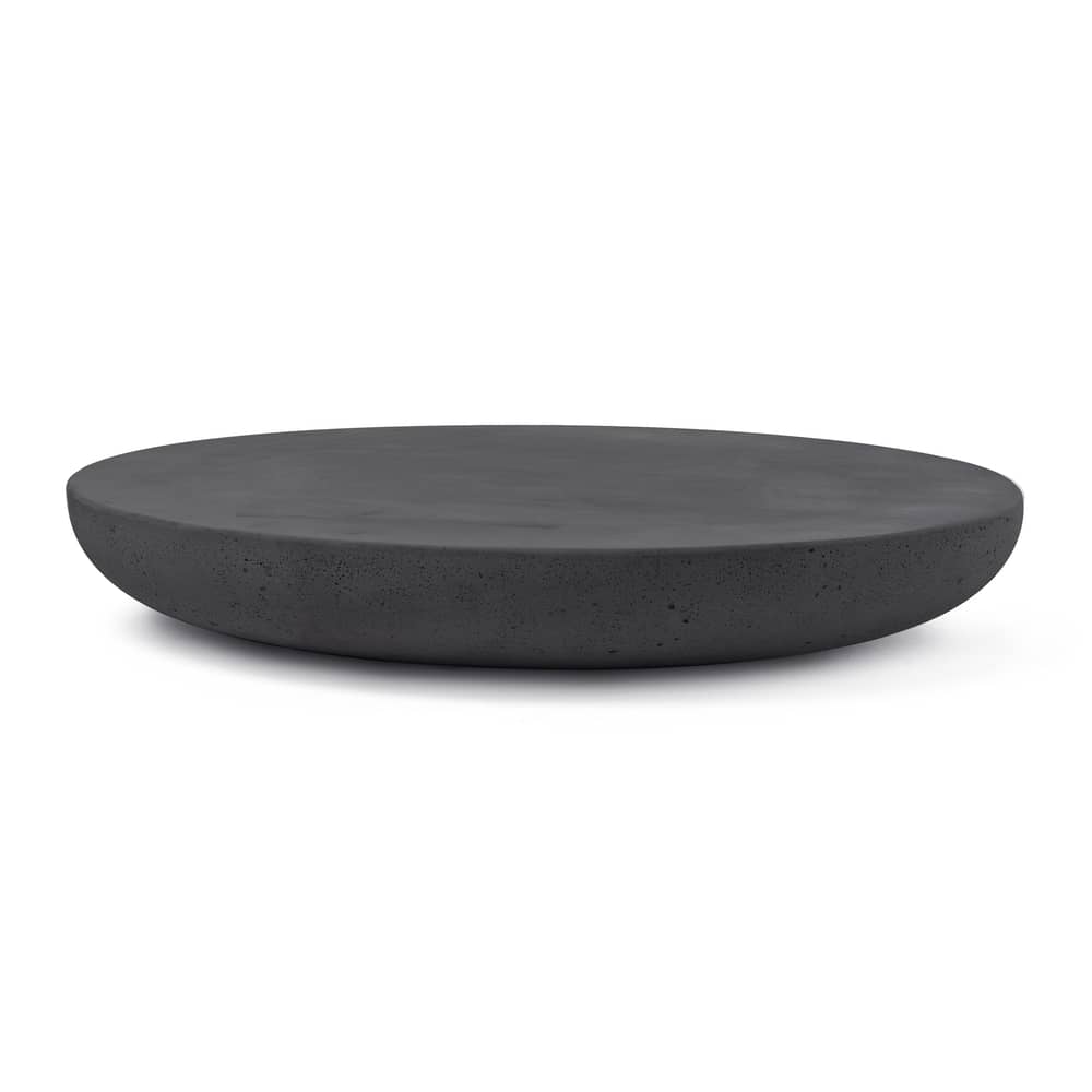 Table basse Olo Concrete / Ø 100 x H 15 cm - Béton ciré - Mogg - Anthracite - Béton ciré
