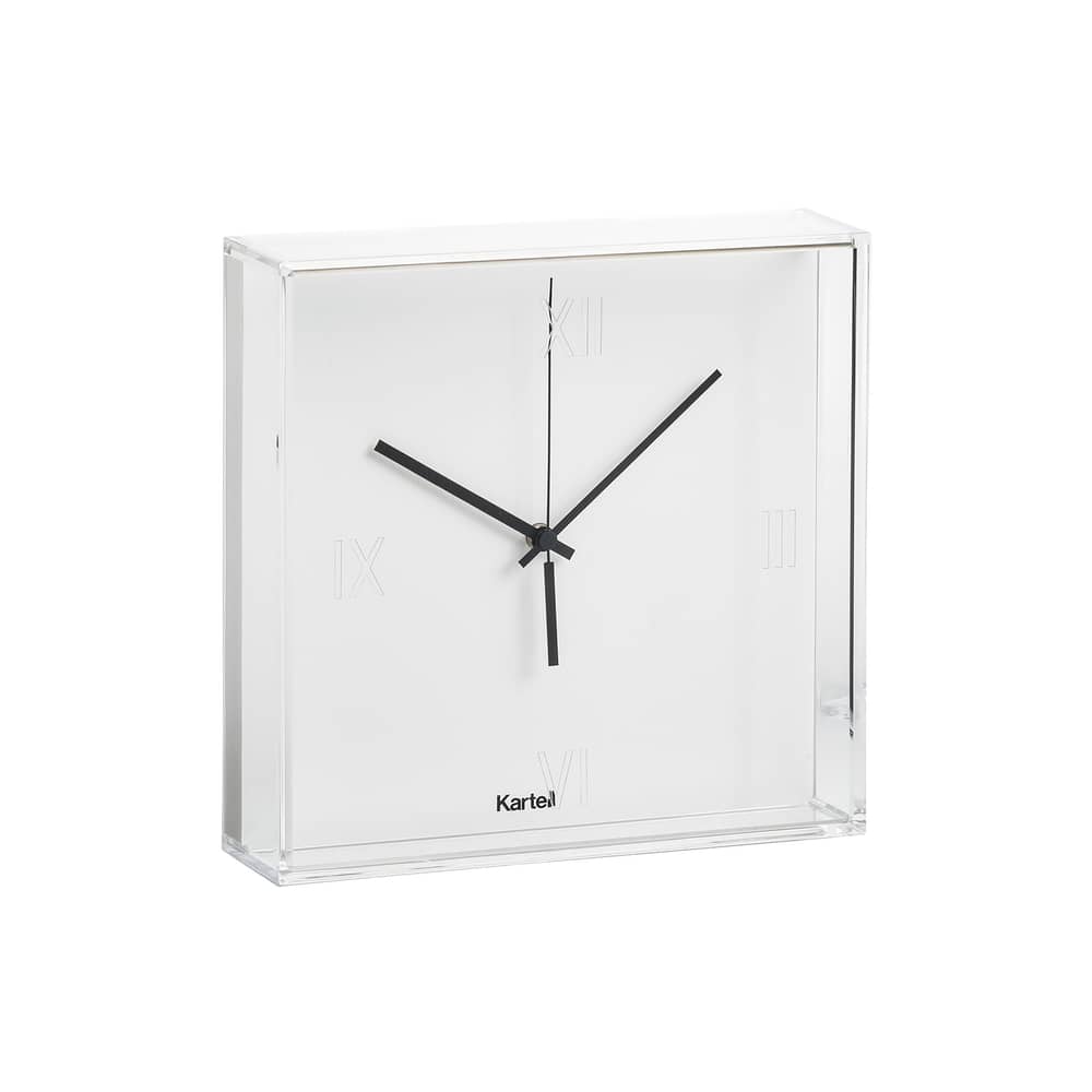 Horloge murale Tic & Tac / à poser ou suspendre - Kartell - Blanc / Aiguilles noires - ABS, PMMA
