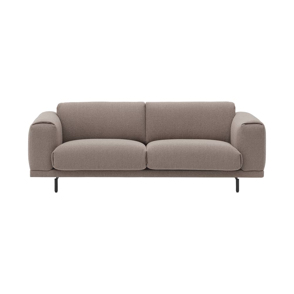 Canapé droit Rest tissu beige / 3 places - L 222 cm - Muuto - 3 places - L 222 cm - Contreplaqué, Mousse, Tissu