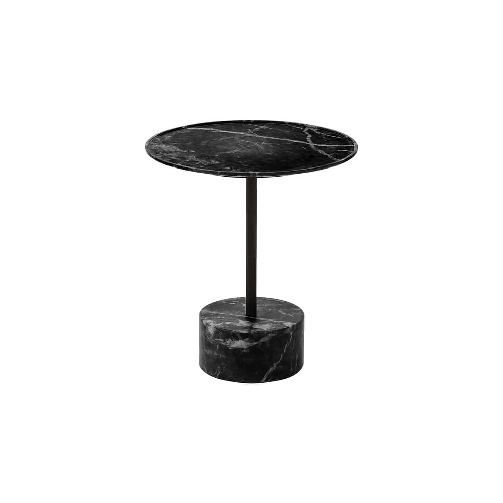 Couchtisch 9 schwarz / Ø 40 x H 49 cm - Piero Lissoni, 2014 - CASSINA - Marmor schwarz / anthrazit - Marmor, Stahl