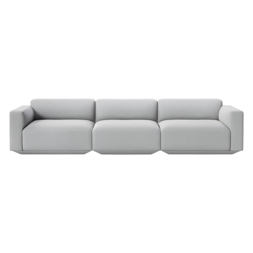 Divano destro Develius D tessuto grigio / 4 posti - En&ls 309 cm - &tradition - Grigio (Tessuto Clay 03) - Legno, Schiuma HR, Tessuto