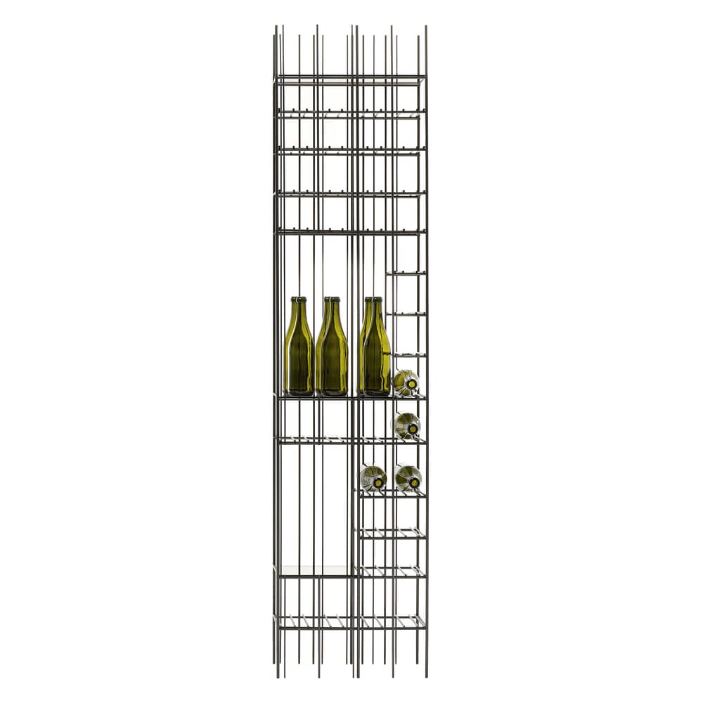 Etagère à vin Metrica C Wine marron métal / 34 bouteilles - L 45 x P 25 x H 190 cm - Mogg - Acier bruni / Etagères bronze - Métal bruni, Verre teinté