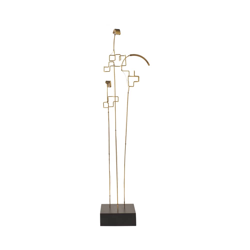 Lampe sans fil rechargeable Boucle LED   / H 47 cm - USB - DCW éditions - Laiton - Acier, Laiton naturel brossé