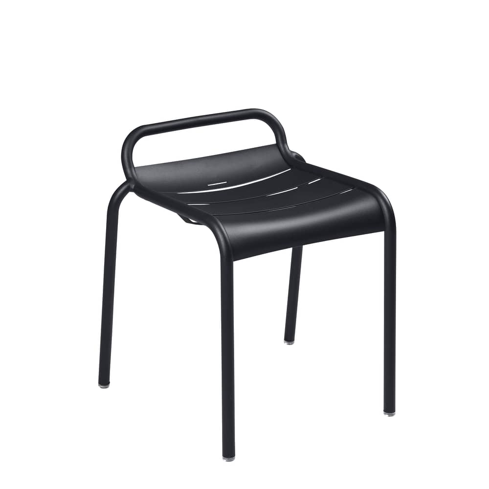 Tabouret empilable Luxembourg métal noir / Aluminium - Fermob - Carbone - Aluminium peint