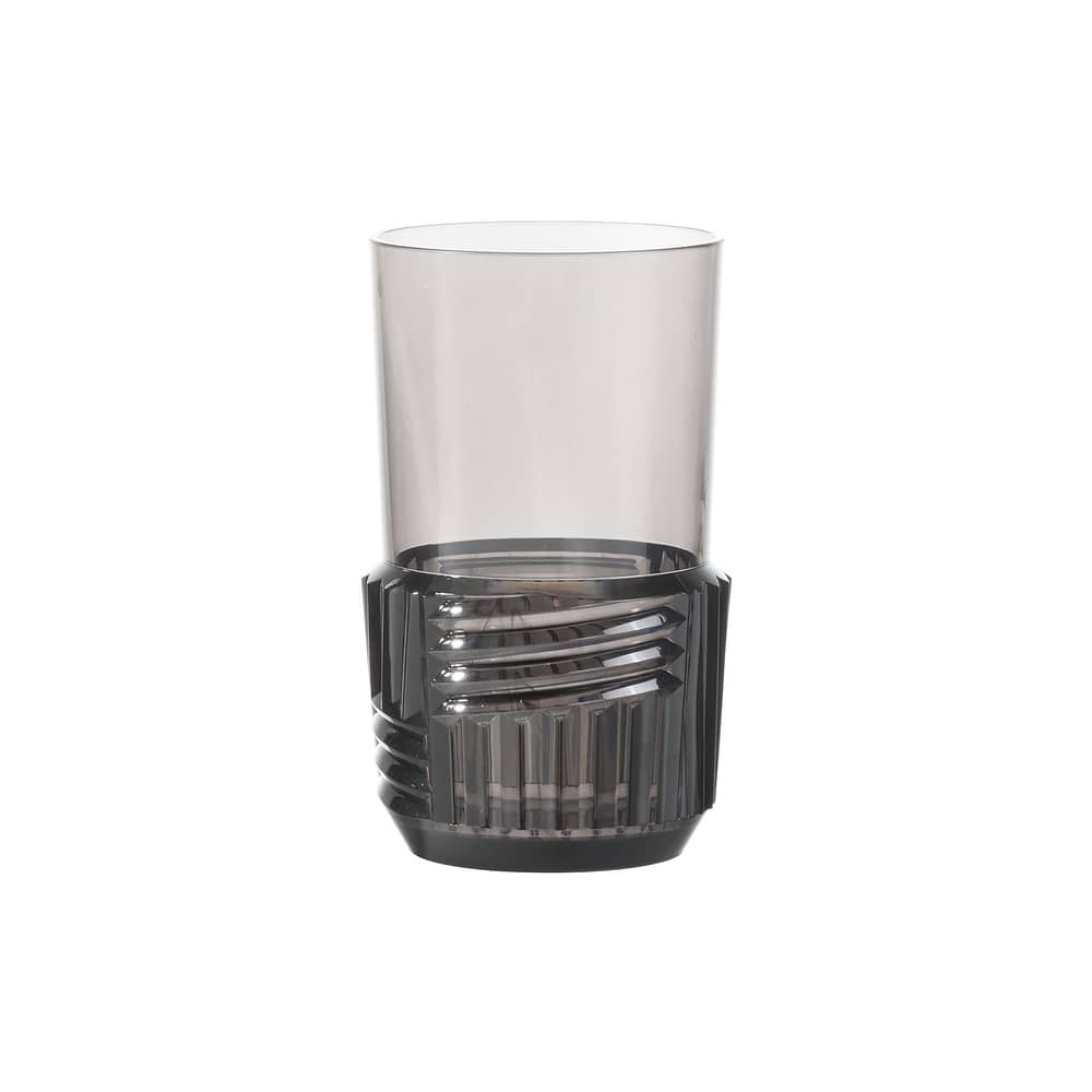 Verre Trama Large plastique gris / H 15 cm - Kartell - Gris fumé - Technopolymère