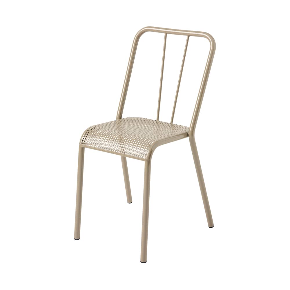 Chaise empilable T37 Tressée métal beige / Réédition 1937 - Assise tressée - Tolix - Beige gris - Acier inoxydable