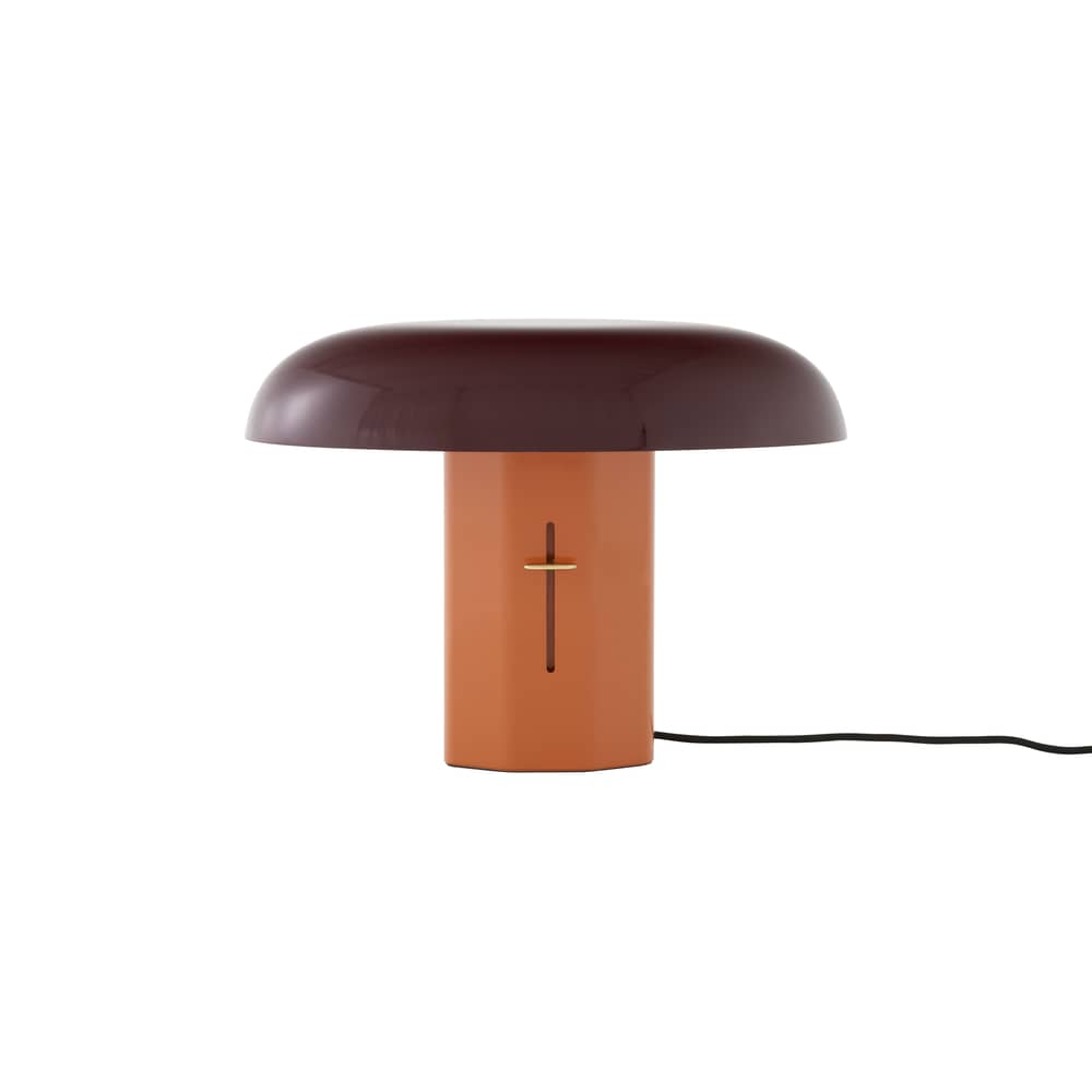Lampe de table Montera JH42 métal orange / L 45 x H 33 cm - &tradition - Ambre / Rubis - Aluminium peint, Laiton
