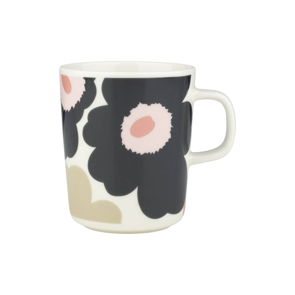 Mug Unikko céramique / 25 cl - Marimekko - Unikko / Anthracite, sable, rose - Grès