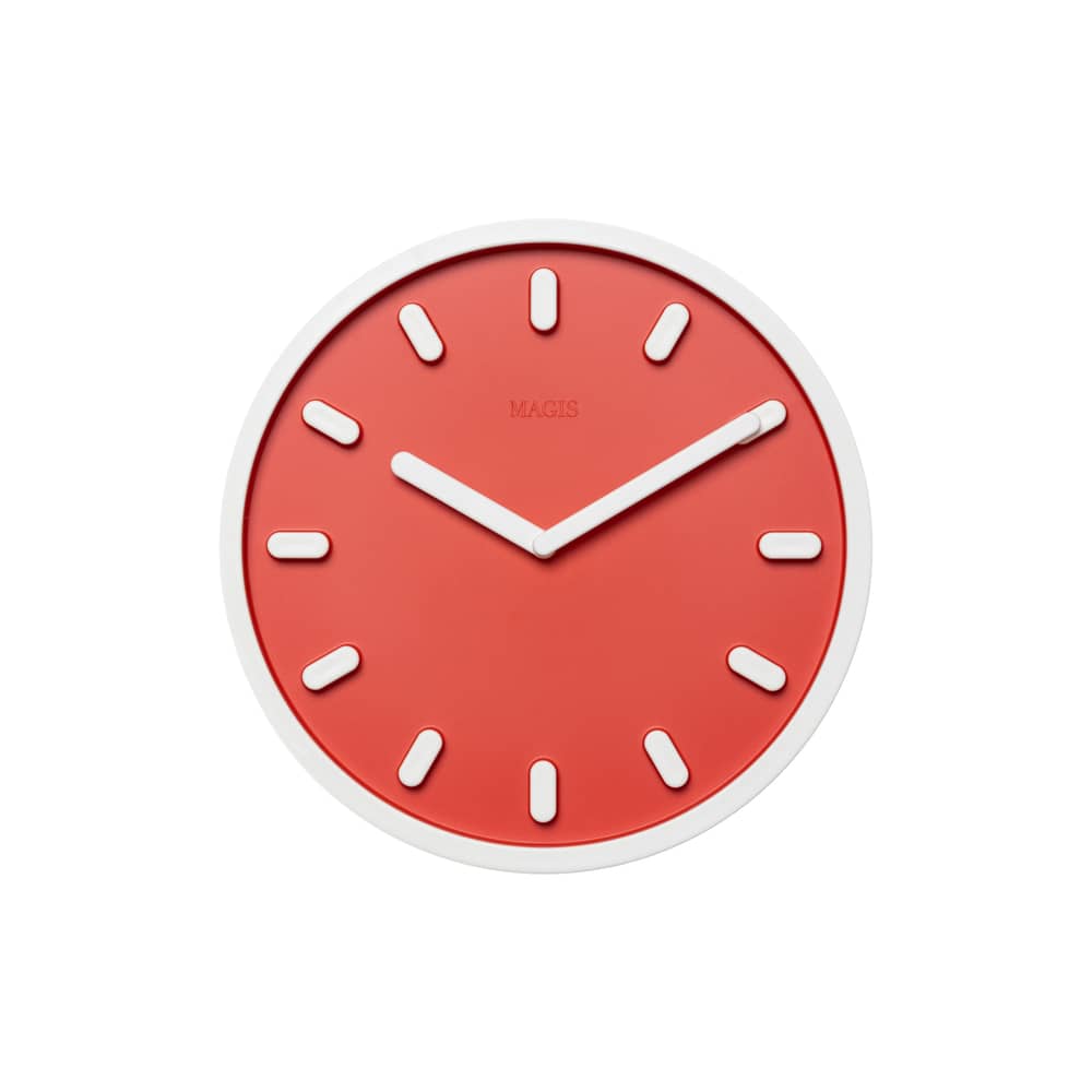 Orologio murale Tempo materiale plastico arancione - Magis - Quadrante arancione / Dettagli bianchi - ABS