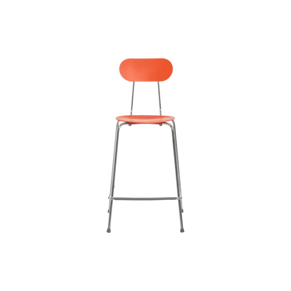 Chaise de bar Mariolina orange / H 66 cm - Magis - Orange / Piètement chromé - Acier, Polypropylène