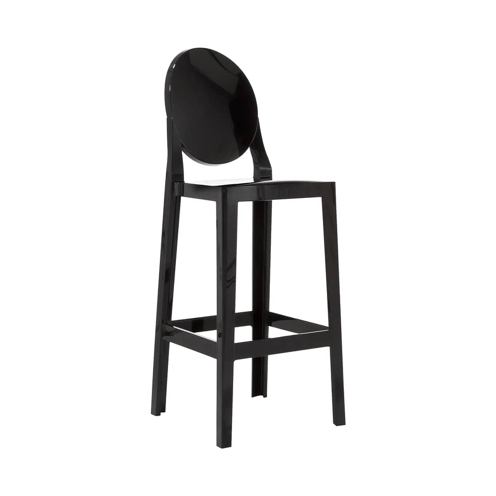 One more Bar chair plastic material black H 65cm - Plastic - Kartell - Black - Polycarbonate