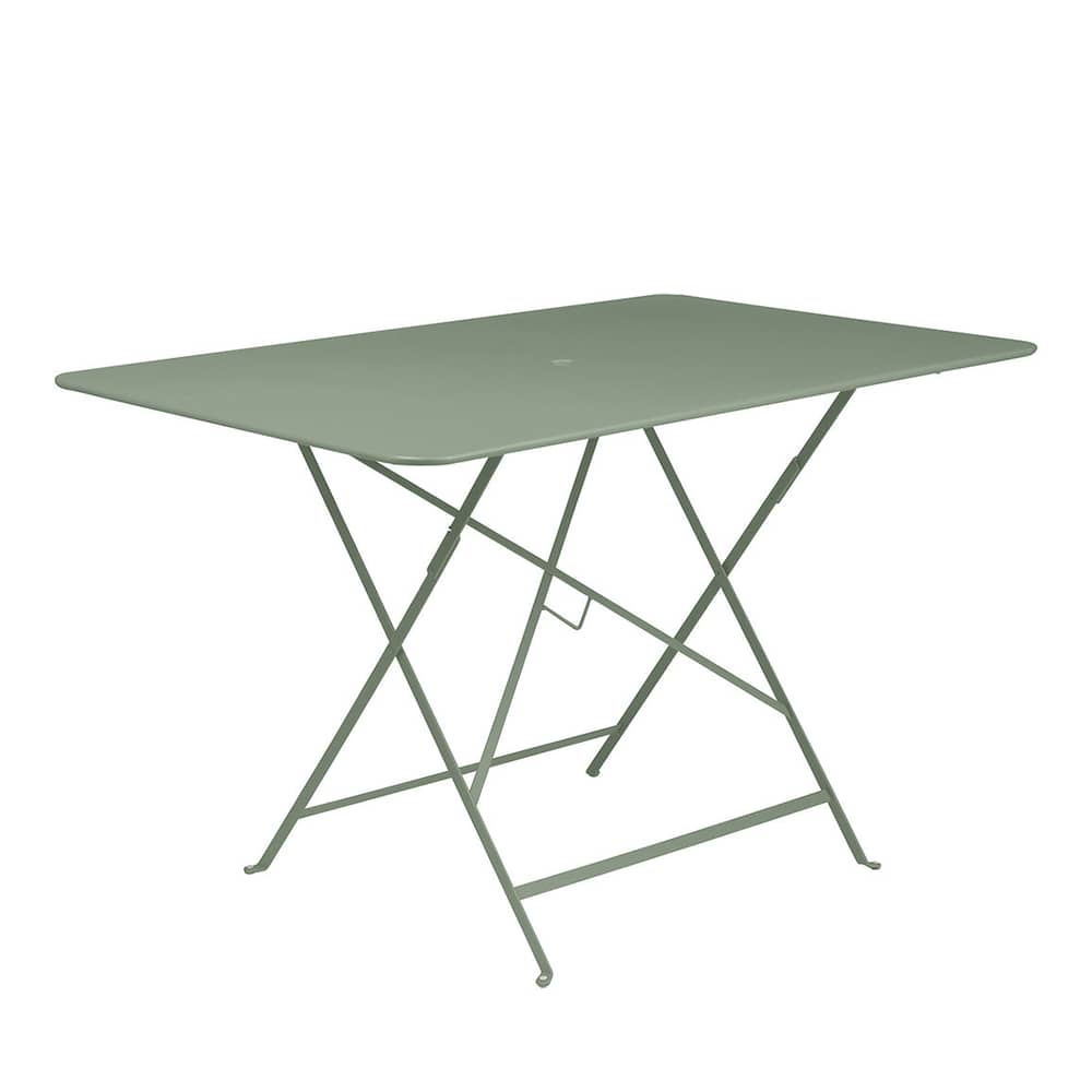 Bistro Foldable table metal green / 117 x 77 cm - 6 people - Parasol hole - Fermob - Cactus - Painted steel