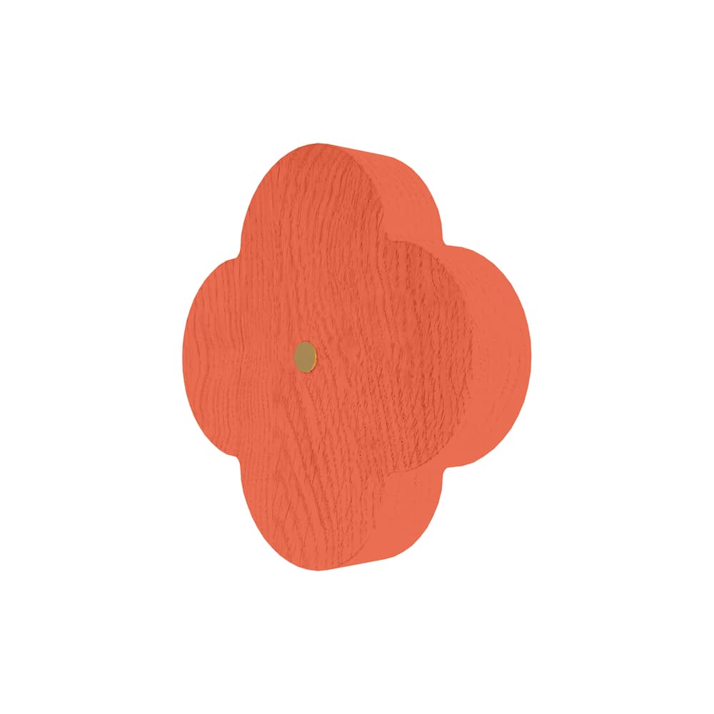Patère Andrée bois orange Large / Ø 10 cm - Hartô - Corail épicé - Frêne massif