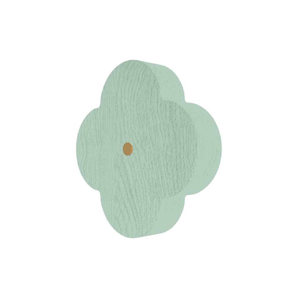 Patère Andrée bois vert Large / Ø 10 cm - Hartô - Vert givré - Frêne massif