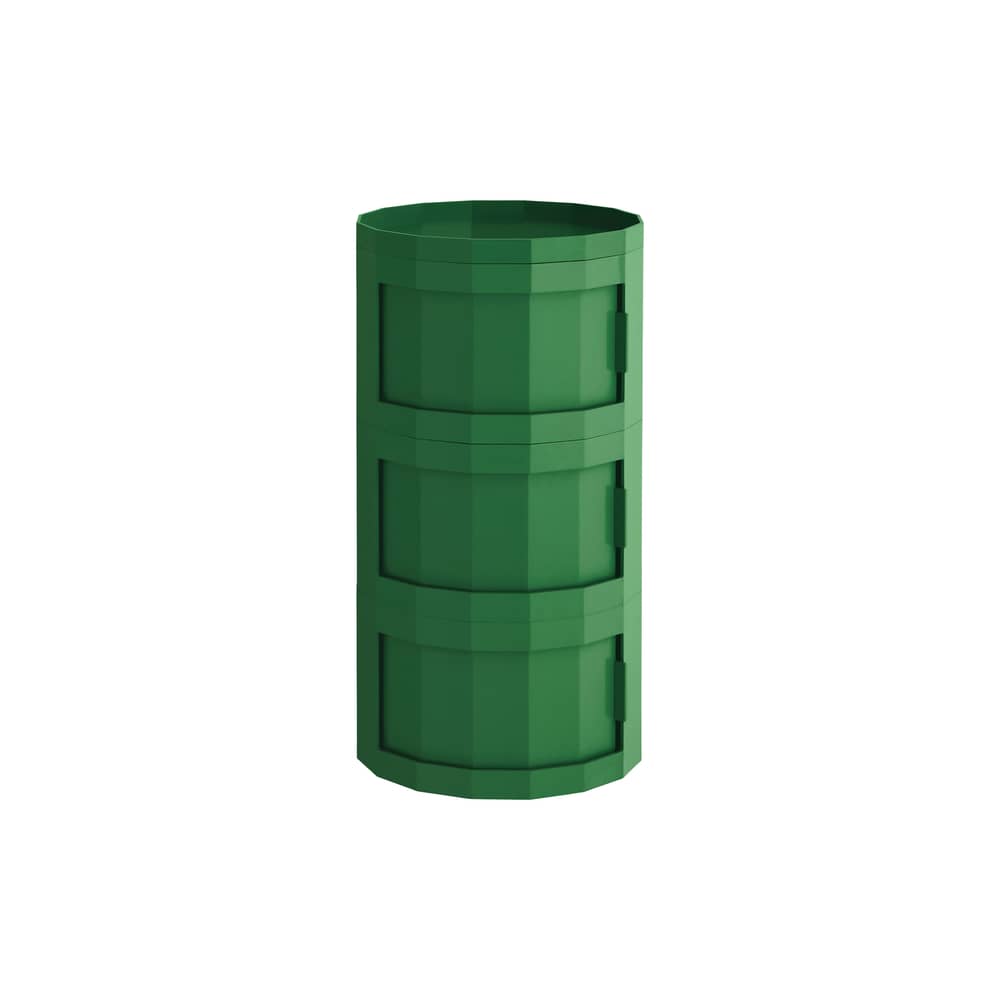 Rangement Facet High / H 66 cm - 3 portes / Avec roulettes - Hay - Vert épinard - ABS recyclé
