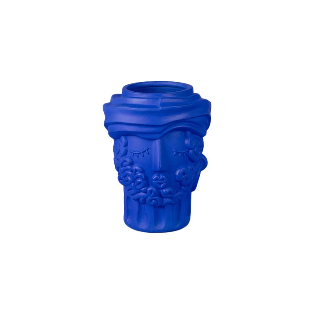Vaso Magna Graecia - Man ceramica blu / H 33 cm - Terracotta - Seletti - Blu cobalto - Terracotta