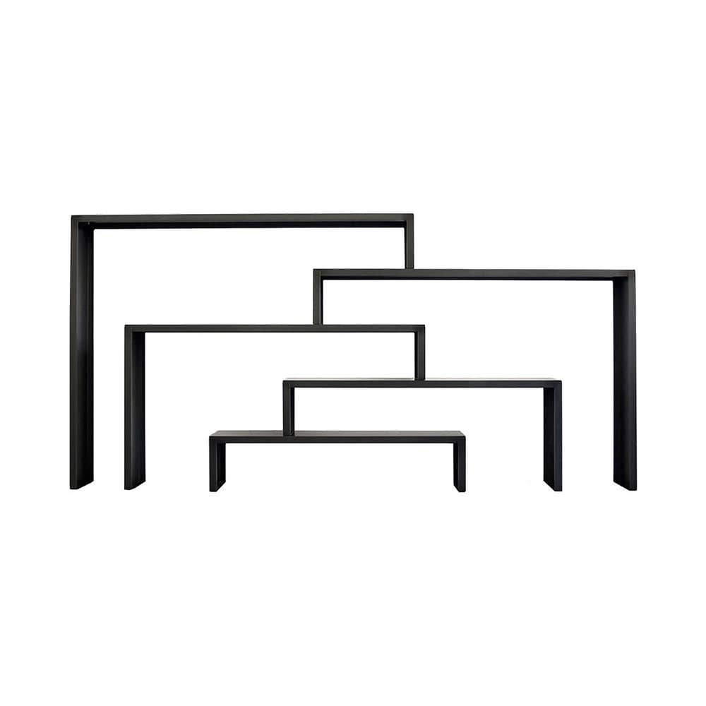 Set de 5 consoles Babilonia XL métal noir - Zeus - Phosphaté noir - Tôle d’acier naturelle