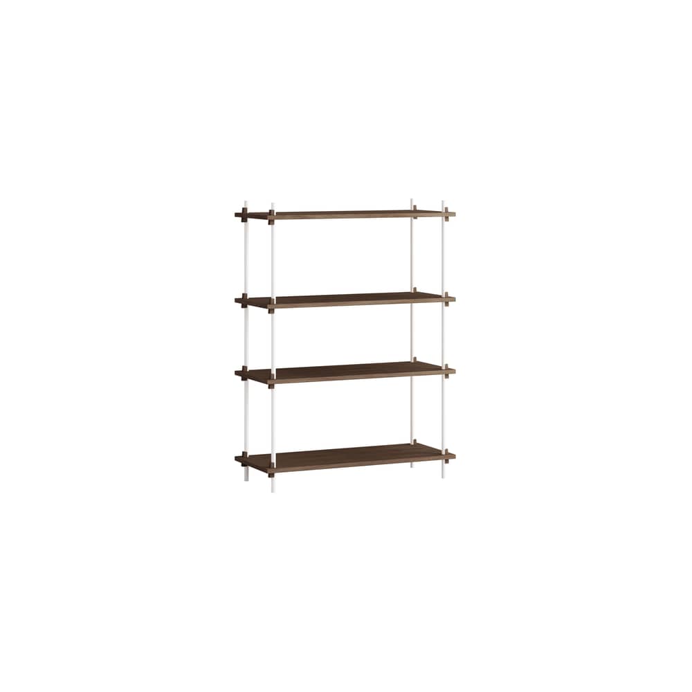 Etagère Shelving System - s.115.1.A / L 85 x H 115 x Prof. 35 cm - MOEBE - Chêne fumé / Blanc - Acier, MDF placage chêne