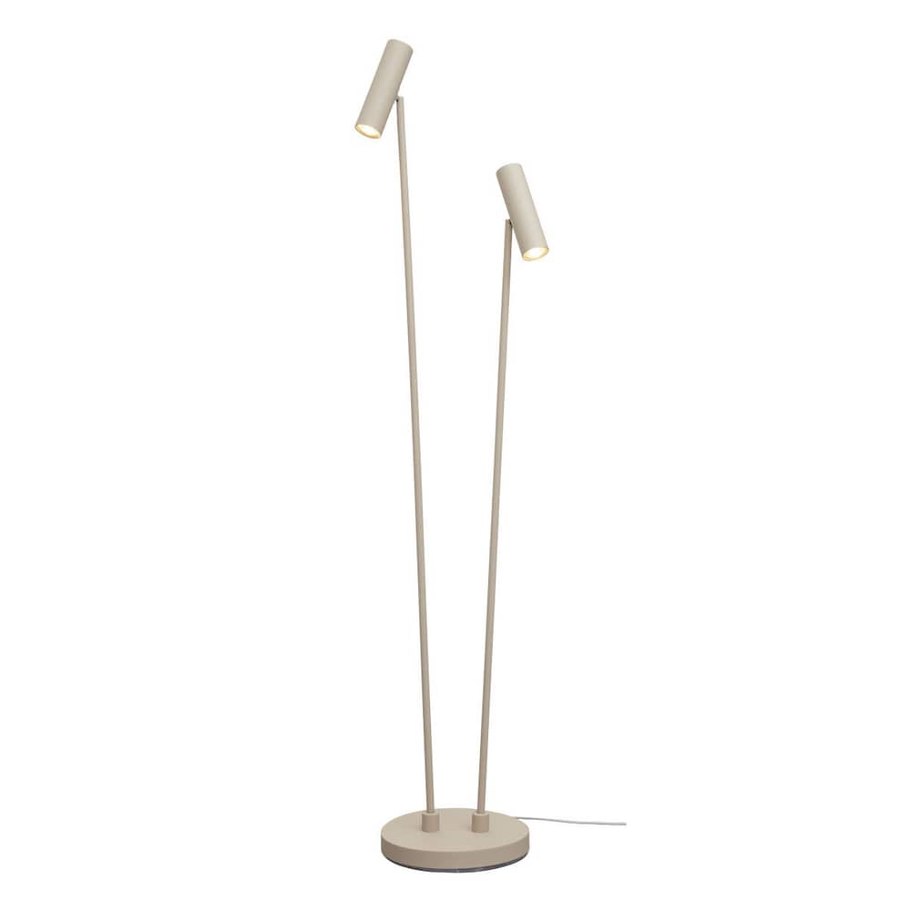 Lampada a stelo Havana metallo beige / 2 paralumi orientabili - It\'s about Romi - Sabbia - Ferro