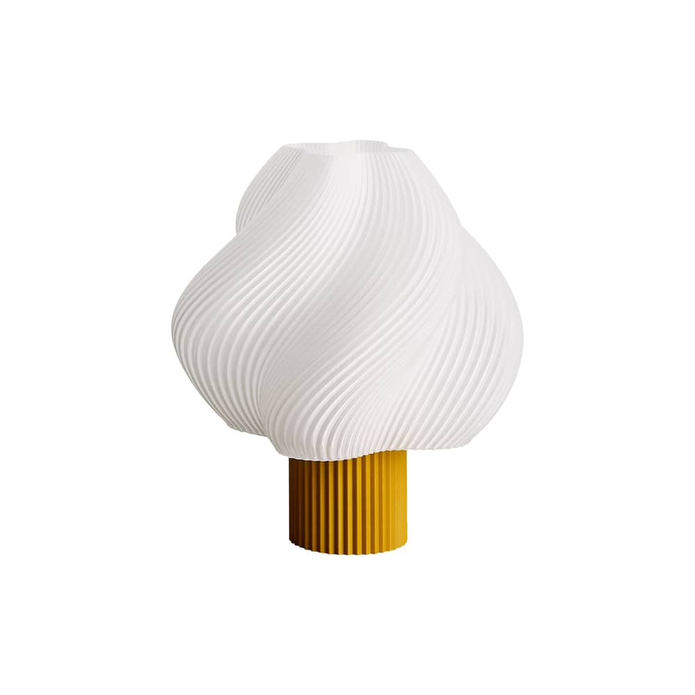 Lampe sans fil rechargeable Soft Serve jaune - CRÈME ATELIER - Jaune orangé / blanc - PLA recyclé