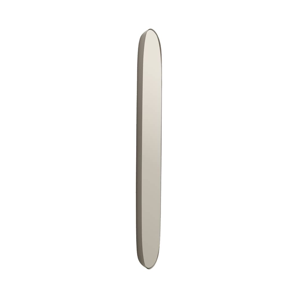 Miroir mural Framed Large métal beige / 44 x 118 cm - Muuto - Cadre taupe / Miroir gris fumé - Acier, Verre