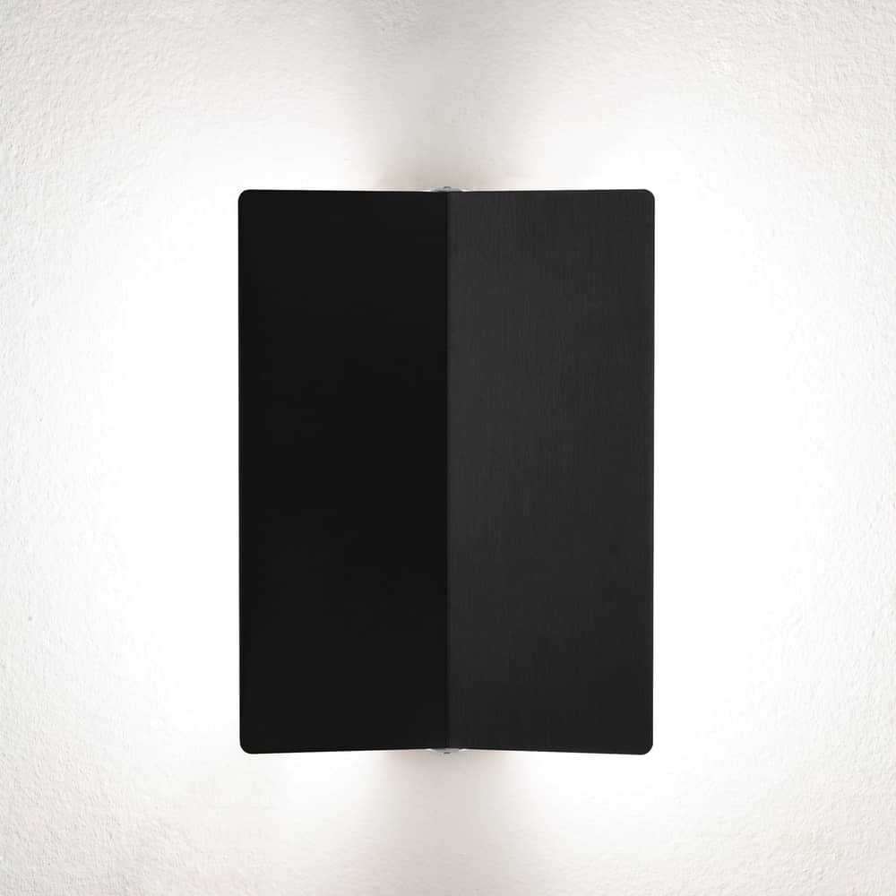 Lampada da parete  metallo nero con alette orientabili piegate LED /Charlotte Perriand, 1964 - Nemo - Nero - alluminio verniciato, metallo verniciato