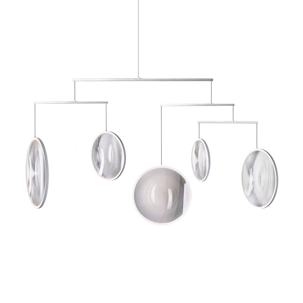 Focus X5 Pendant metal white / LED - L 160 x H 131 cm - DCW éditions - White - Aluminium, PMMA