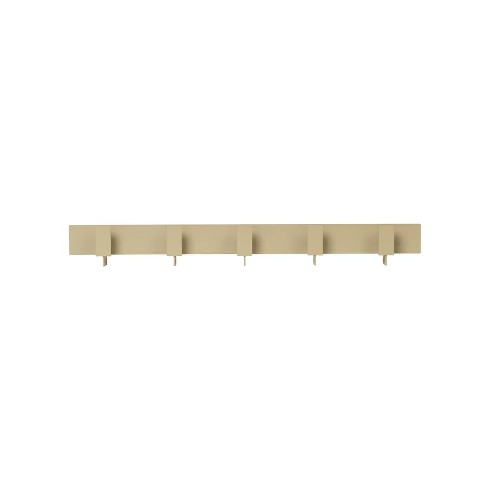 Portemanteau mural Lager métal beige / L 71 cm - 5 patères - Ferm Living - Beige Cachemire - Fer thermolaqué