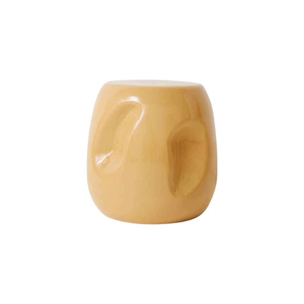 Table d\'appoint Currents céramique jaune / Ø 38 x H 38 cm - HK LIVING - Ocre - Céramique émaillée