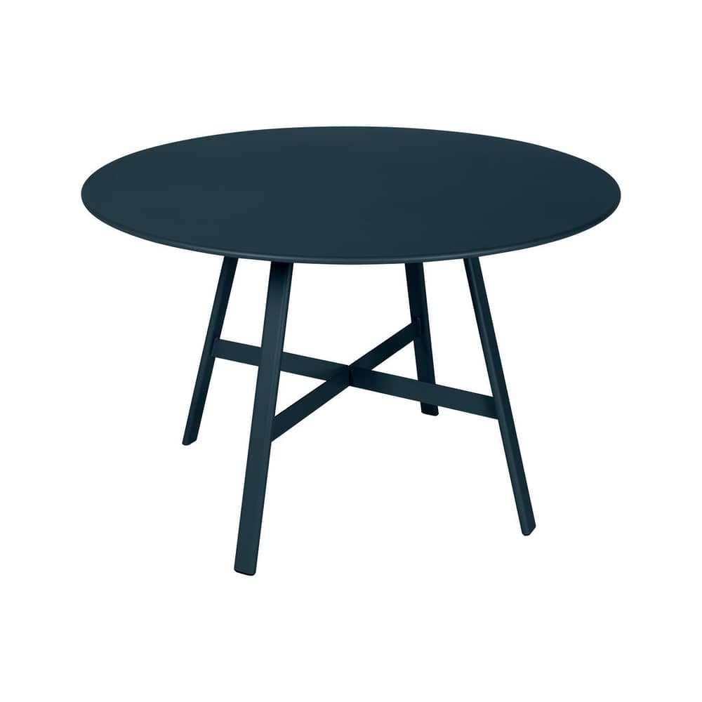 Table ronde So’O métal bleu / Ø 117 cm - 6 personnes - Fermob - Bleu acapulco - Acier