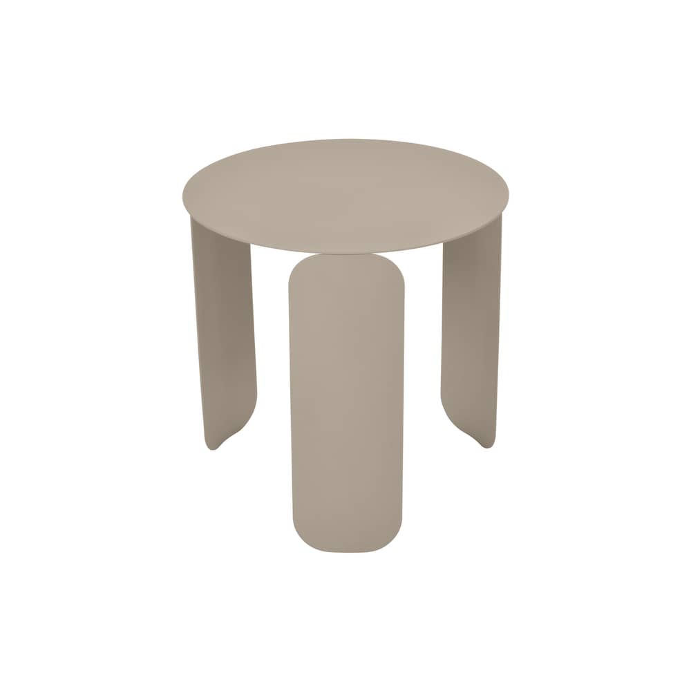 Couchtisch Bebop metall braun beige / Ø 45 cm - Fermob - Muskat - Aluminium, Stahl